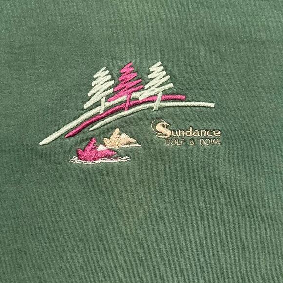 Vintage 90s Sundance Golf and Bowl Embroidered Crewneck Mens XL Green Sweatshirt - Picture 2 of 6